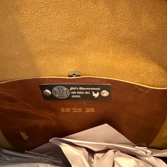 Jill Homestead Fringe Leather Tote Bag - Black, Brown, and Mustard. - Picture 3 of 7